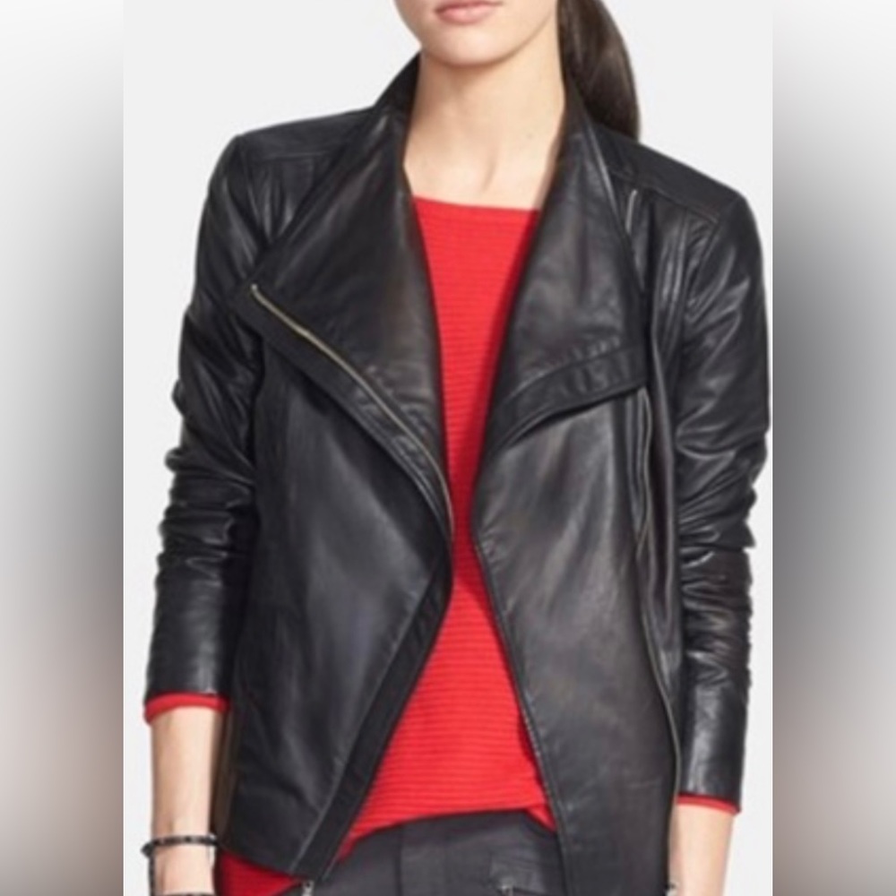 Trouve black leather moto jacket from Nordstrom